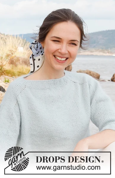222-9 Blue Glaze Sweater by DROPS Design